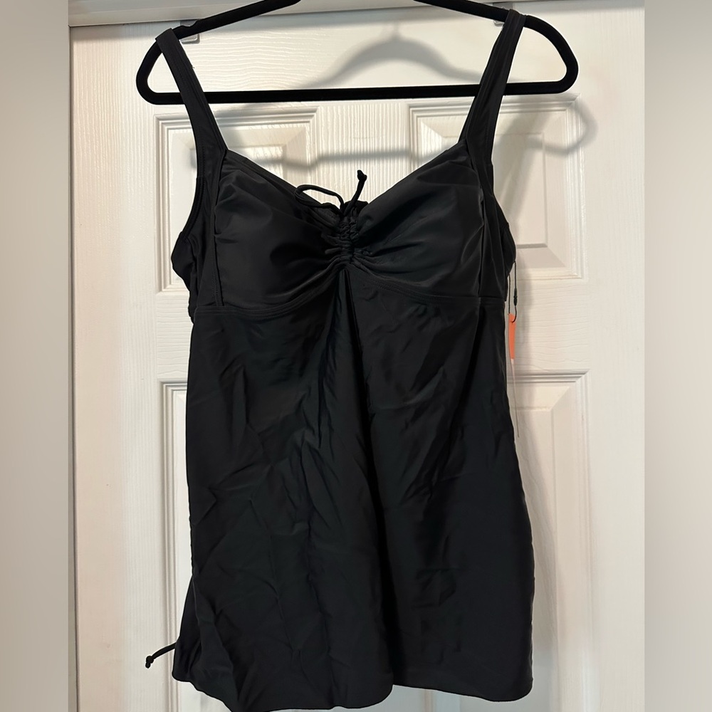 Black Tankini Top (lightly padded) w/ Full Coverage Swim Shorts